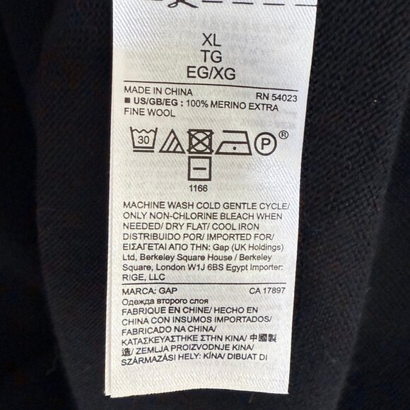Gap Exposed Seam Merino Wool Sweater Black XL - Picture 7 of 7